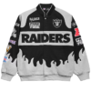 NFL Las Vegas Raiders Chalk Line Black Premium Full-Snap Cotton Racing Jacket