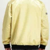 NFL Las Vegas Raiders Lightweight Golden Satin Varsity Bomber Jacket back view