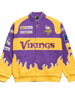 NFL Minnesota Vikings Chalk Line Purple Premium Full-Snap Cotton Racing Jacket