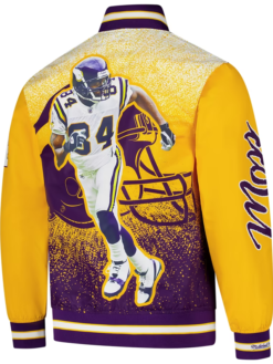 NFL Minnesota Vikings Mitchell and Ness Randy Moss Retired Player Satin Purple Jacket