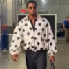 NFL New York Giants White And Black Polka Dot Windbreaker Jacket front view