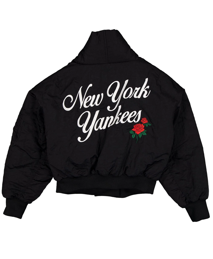 NFL New York Yankees x Alpha Industries x New Era Black Shawl Collar Flight Jacket Back