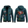NFL San Francisco 49ers George Kittle Green Arrival Full-Zip Fleece Hoodie front back view
