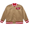 NFL San Francisco 49ers Mitchell and Ness Gold 80th Anniversary Heavyweight Golden Satin Varsity Jacket