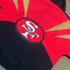 NFL San Francisco 49ers Pro Line 90s Red Real Vintage Full-Zip Hooded Windbreaker Jacket back view