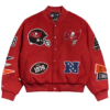NFL Tampa Bay Buccaneers Chalk Line Full-Snap Red Pennant Wool Varsity Jacket