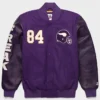 NFL Team Baltimore Ravens Randy Moss Goat Purple Varsity Jacket front view