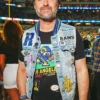 NFL Team Los Angeles Rams Beau Clark Patchwork Blue Denim Vest front view
