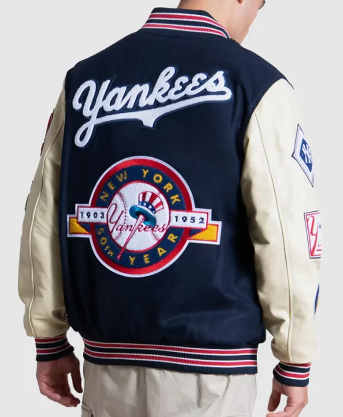 NY Yankees Starter Navy 50th Year Jacket Back