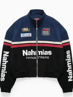 Nahmias x Formula 1 Miracle of Racing Chris Brown Blue Full-Zip Fleece Racing Jacket front view