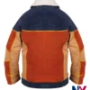 Naruto Live Stage Spectacle Suede Leather Bomber Orange And Blue Jacket back view