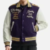 Needles Lettered Purple letterman Jacket