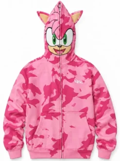 Neptun X Sonic 2026 Amy Full ZIP Pink Camo Hooded Jacket