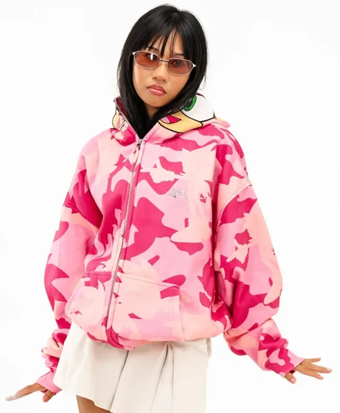 Neptun X Sonic 2026 Amy Full ZIP Up Hoodie Pink Camo