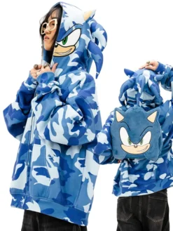 Neptun X Sonic 2026 Blue Camo Full Zip Up Hooded Jacket