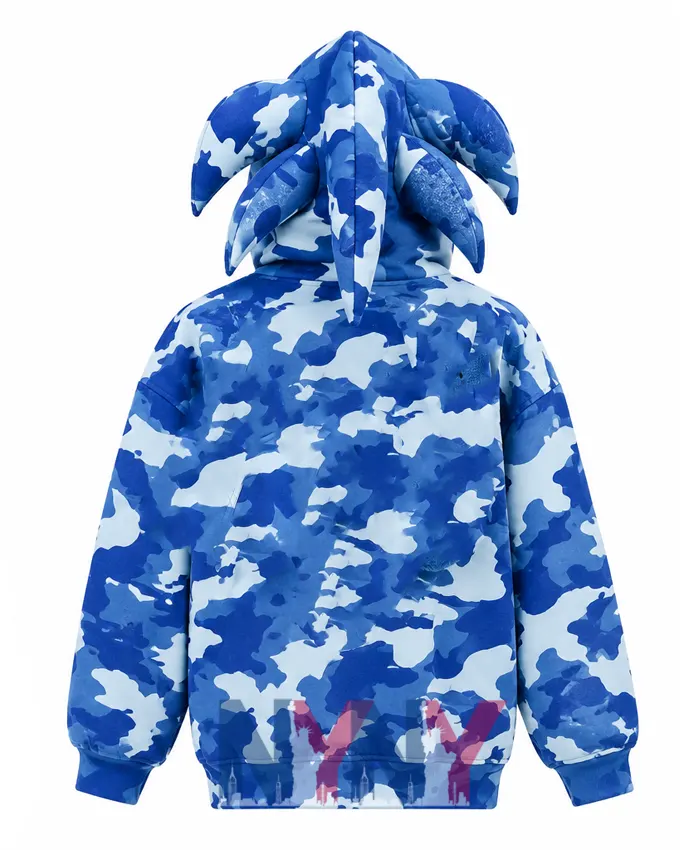 Neptun X Sonic 2026 Blue Camo Hoodie Back