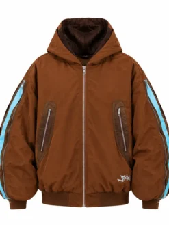 Neptun x Avatar Brown Bomber Jacket With Hood