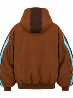 Neptun x Avatar Hooded Bomber Jacket Brown