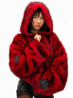Neptun x Sonic 2026 Knuckles Fluffy Jacket In Red