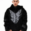 Neptun x Sonic 2026 Shadow Black Fluffy Fur Hooded Jacket For Men