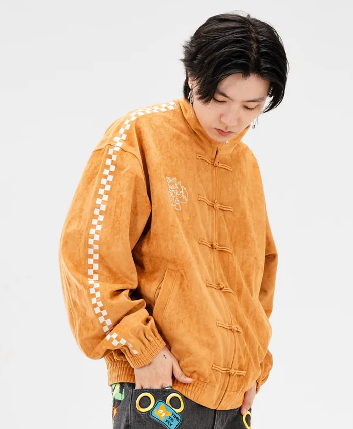 Neptun x Sonic Orange Suede Jacket For Sale