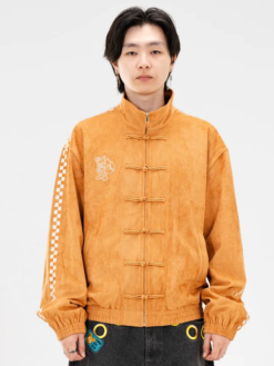 Neptun x Sonic Orange Suede Leather Jacket