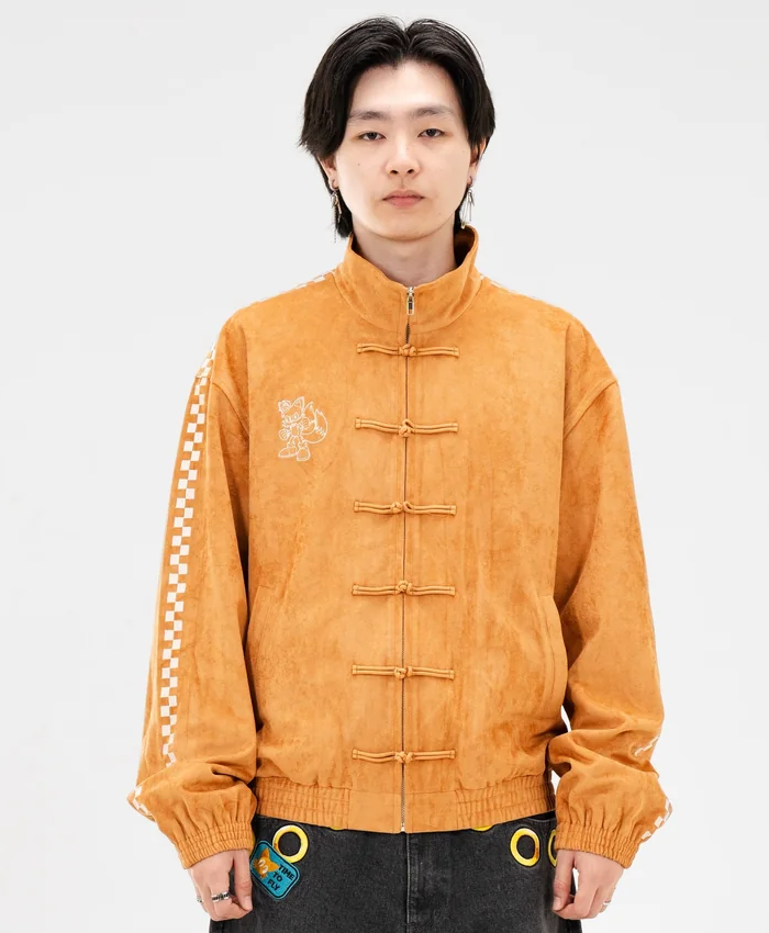 Neptun x Sonic Orange Suede Leather Jacket
