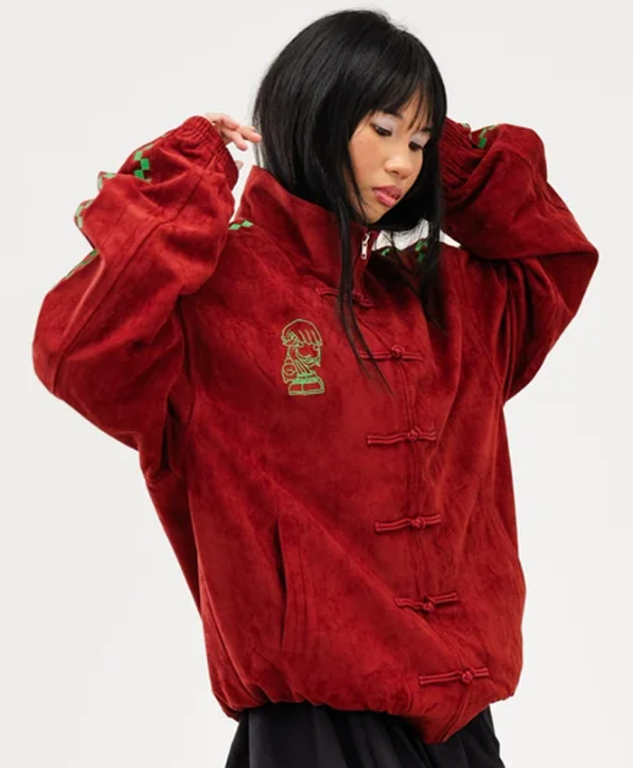 Neptun x Sonic Red Suede Jacket For Womens