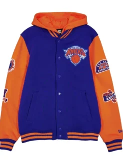New York Knicks Throwback Patch Letterman Varsity Jacket