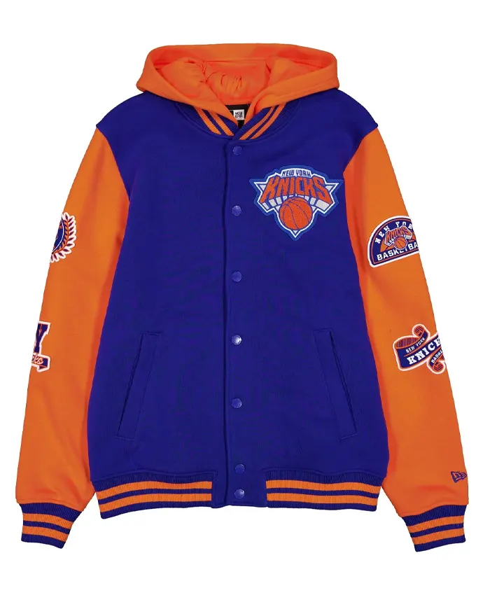 New York Knicks Throwback Patch Letterman Varsity Jacket
