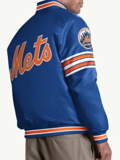 New York Mets Satin Varsity Jacket For Mens