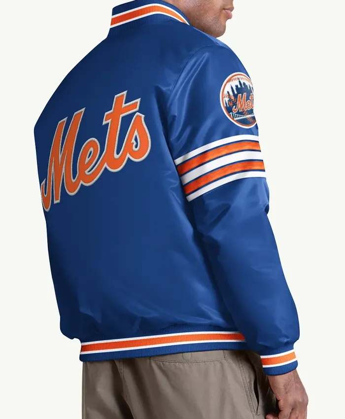 New York Mets Satin Varsity Jacket For Mens