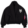 New York Mets x Alpha x New Era Black Shawl Collar Flight Jacket