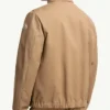 New York in Moncler 2026 Future Fourioun Beige Cotton Blend Short Track Jacket back view