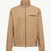 New York in Moncler 2026 Future Fourioun Beige Cotton Blend Short Track Jacket front view