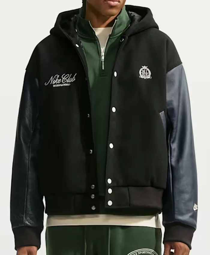 Nike Club Men's Black Wool Varsity Jacket