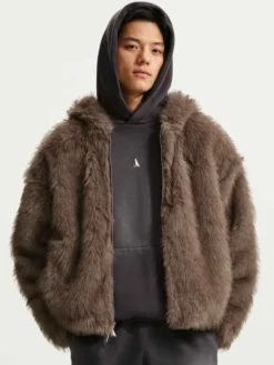 Nike Morant’s Fur Zip Up Jacket For Men