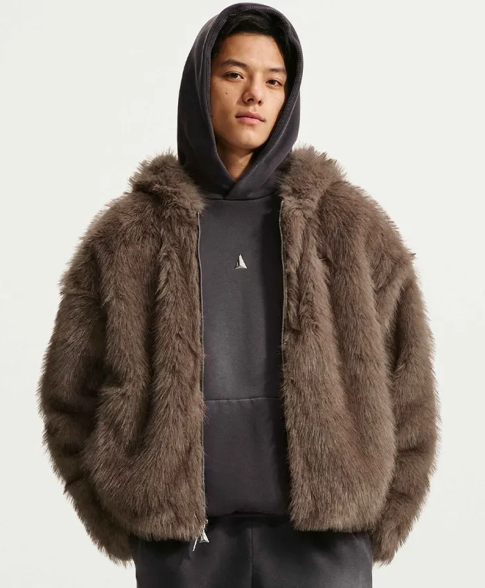 Nike Morant’s Fur Zip Up Jacket For Men
