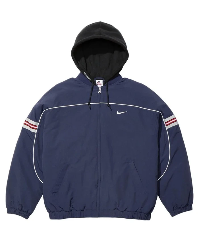 Supreme Nike Blue Nylon Hooded Jacket