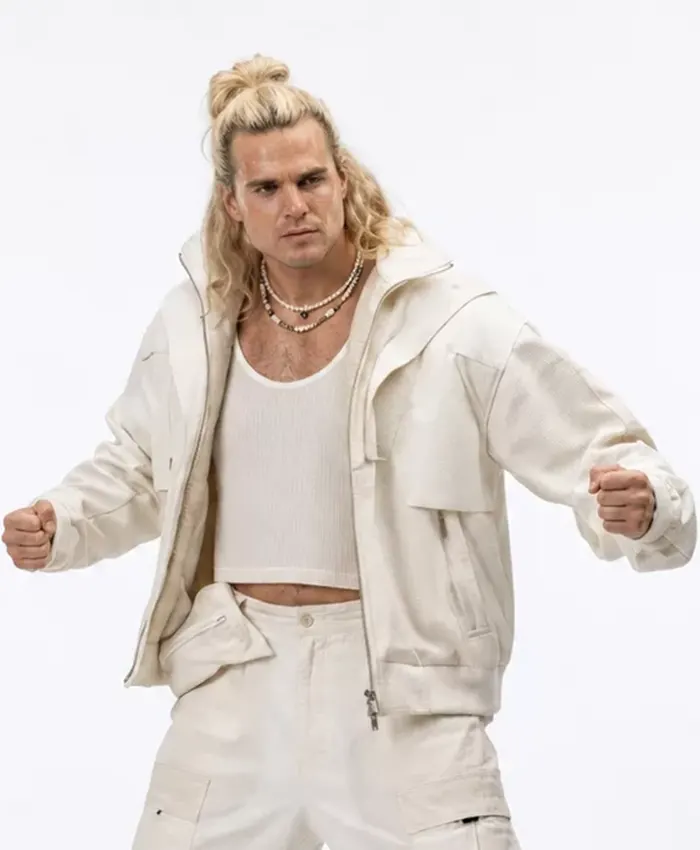 Noah-Centineo-Movie-Street-Fighter-2026-White-Fleece-Jacket