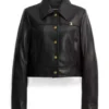 Nobody Wants This Esther Black Leather Crop Jacket