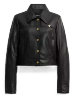 Nobody Wants This Esther Black Leather Crop Jacket