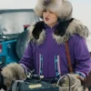 North Of North S02 Anna Lambe Purple Hooded Parka Coat