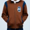 O Zip Varsity Knitted Cardigan Jacket For Men