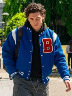 Off Campus 2026 Garrett Graham Blue Letterman Varsity Jacket
