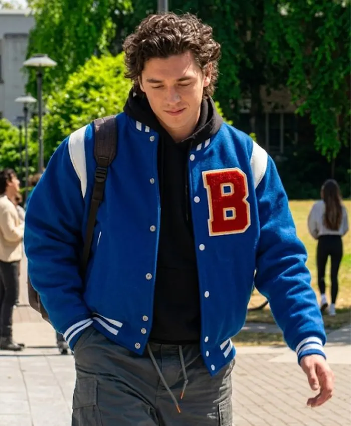 Off Campus 2026 Garrett Graham Blue Letterman Varsity Jacket