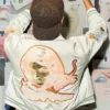 Off-White 10x10 SS27 Milan Fashion Week Stéphane Ashpool Cotton Blue Bird Patches Varsity Jacket back view