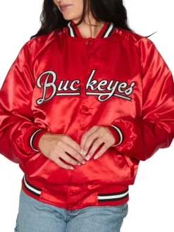 Ohio State Buckeyes Letterman Jacket In Red