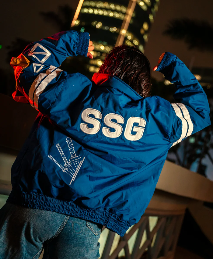 One-Piece-Zoro-Oversized-Blue-Jacket-for-Men-and-Women-Closeup