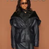 Order Now Naomi Osaka Milan Ferragamo Show Black Leather Jacket